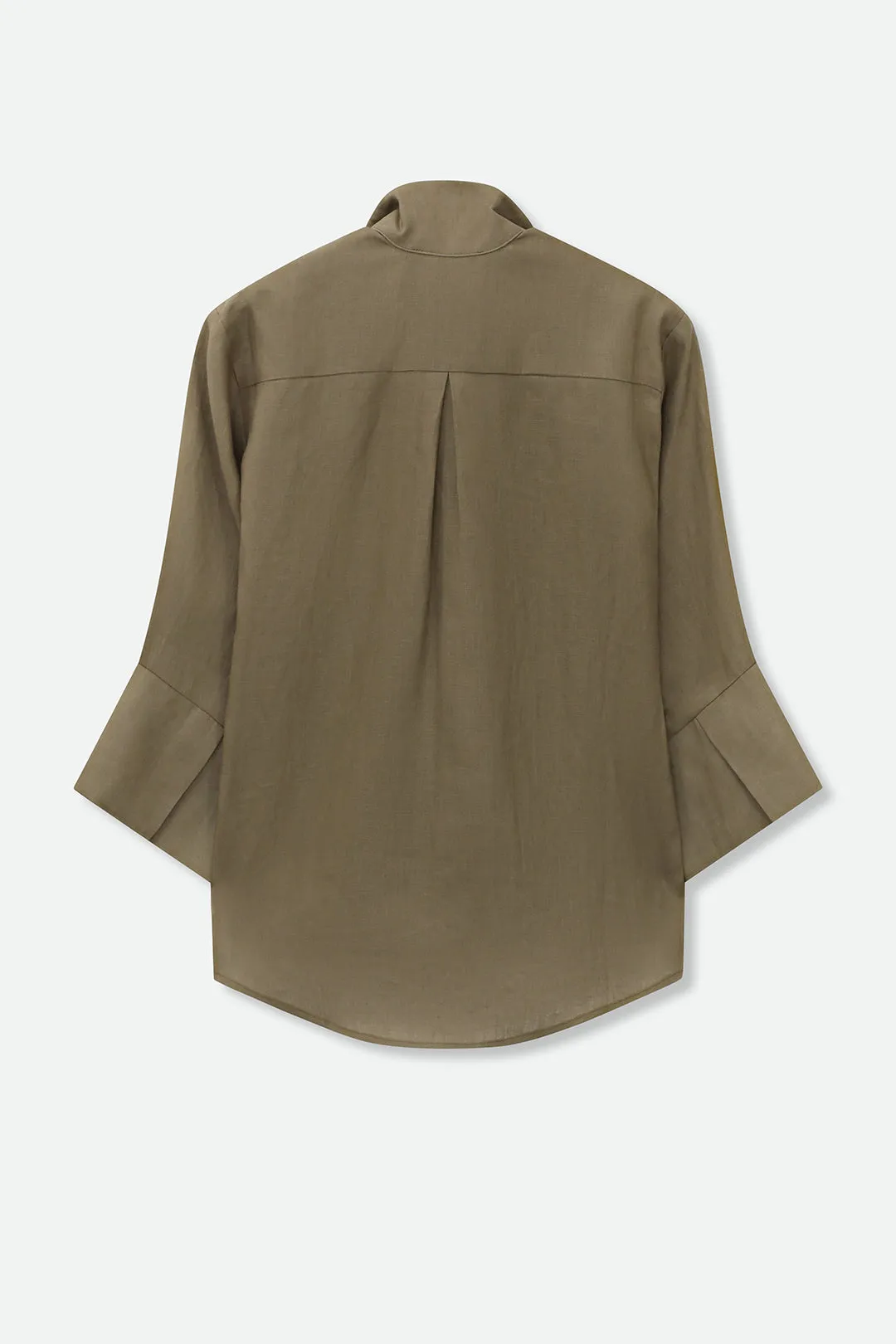 SANDRINE WIDE-CUFF SHIRT IN ITALIAN LINEN true minimal