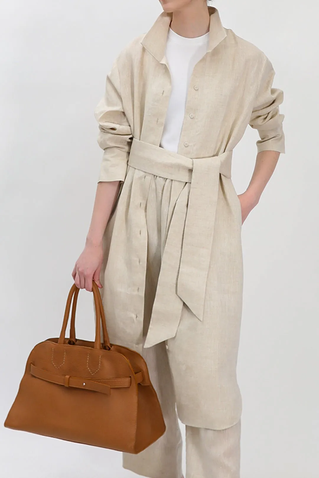 SHIRTDRESS DUSTER IN PREMIUM ITALIAN LINEN dress spirit