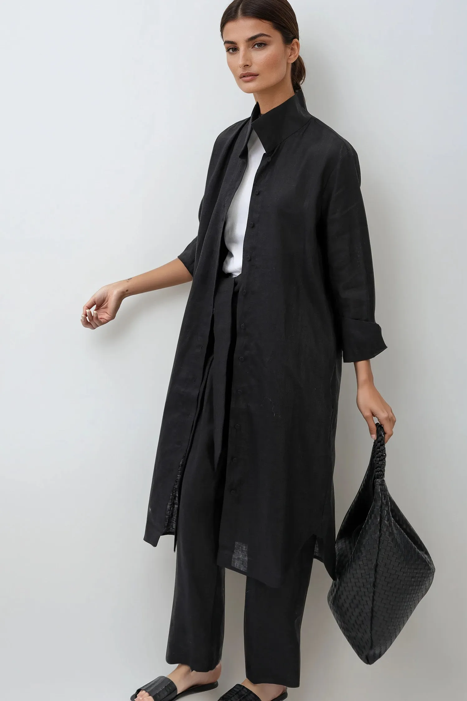 SHIRTDRESS DUSTER IN PREMIUM ITALIAN LINEN life artistry