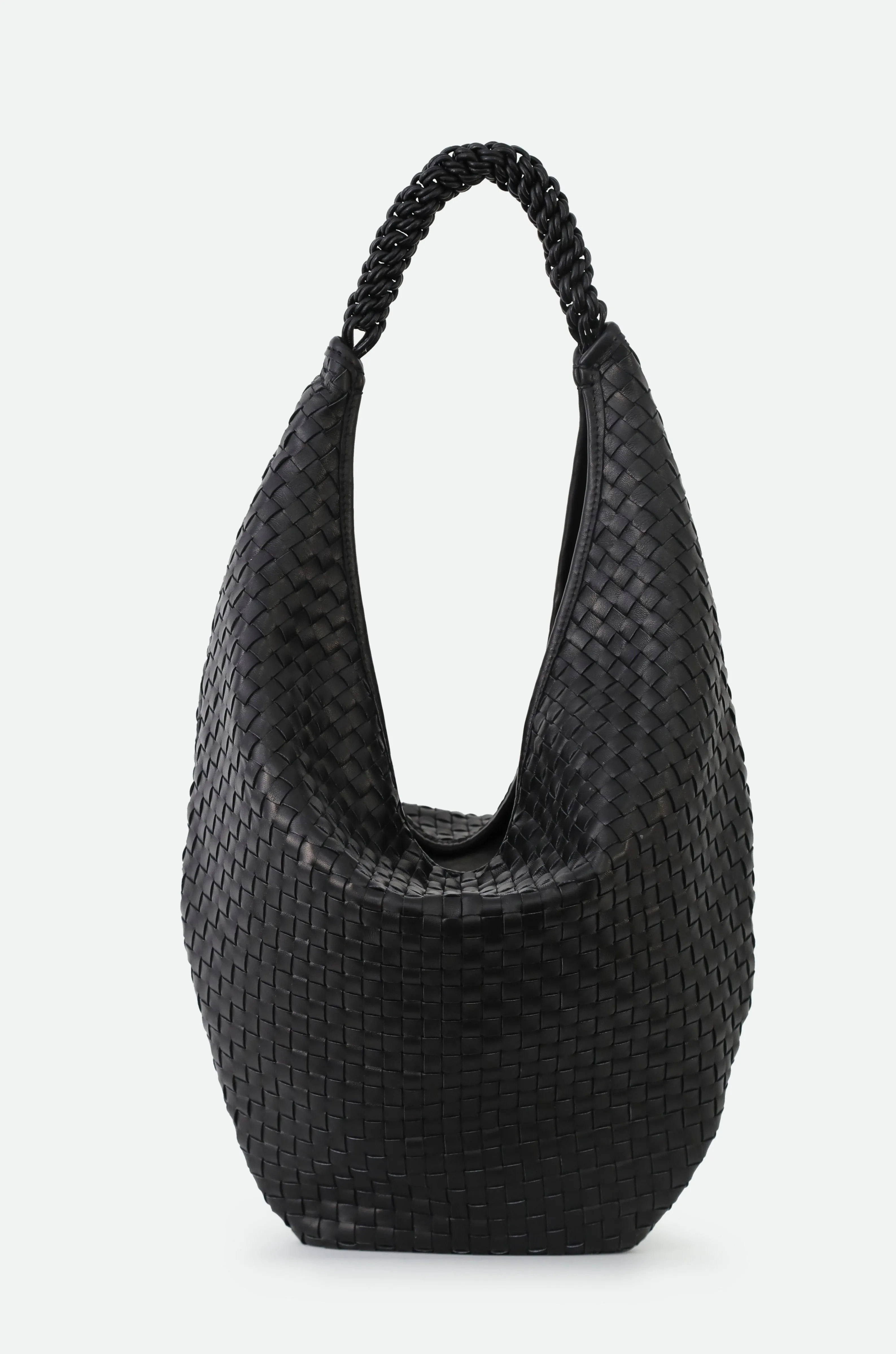 SORRENTO WOVEN ITALIAN LEATHER BAG BLACK free form