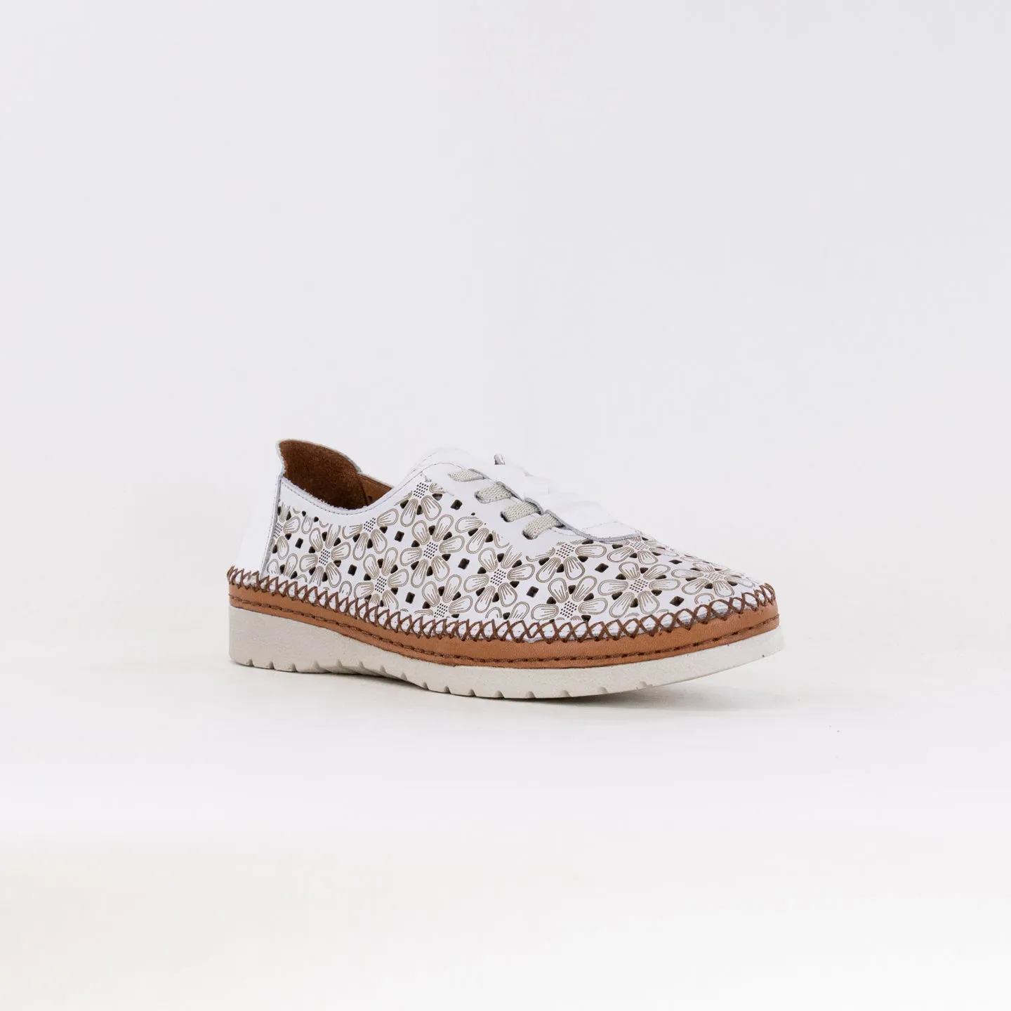 Spring Step Indi (Women's) - White Leather ground guard