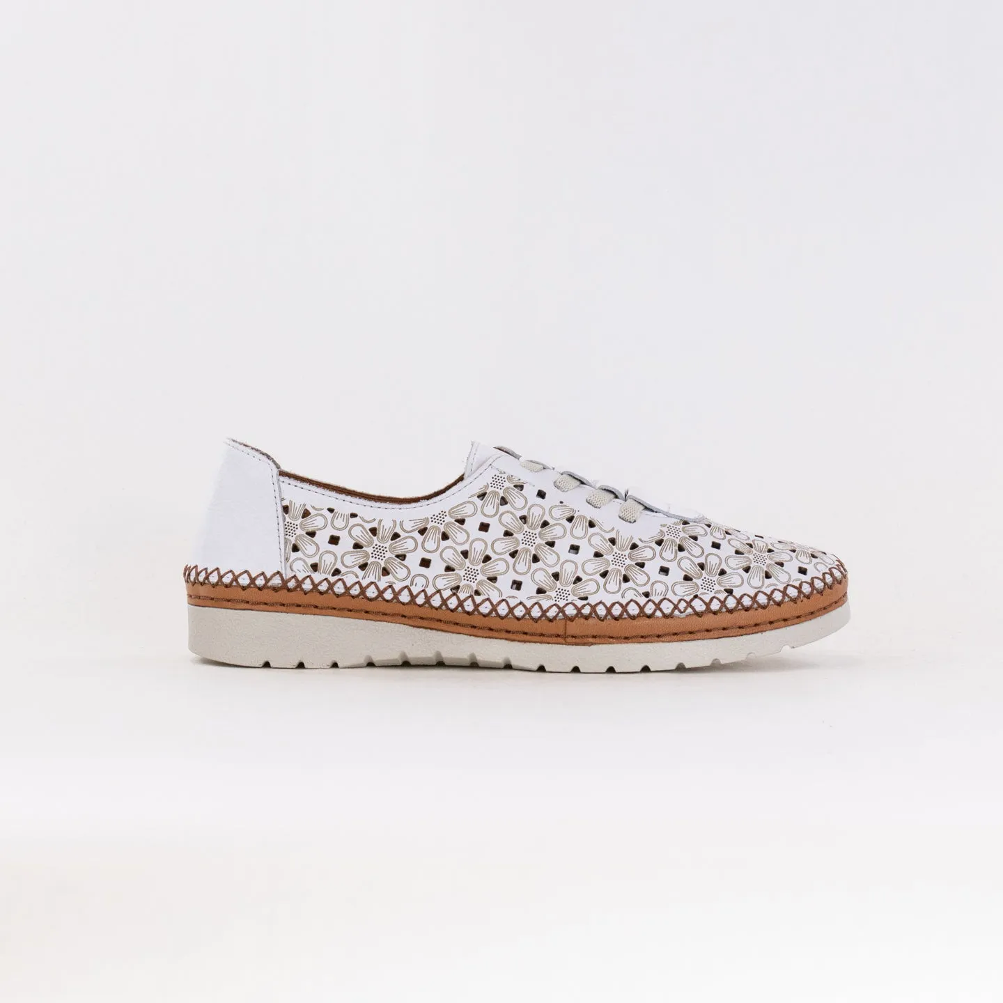 Spring Step Indi (Women's) - White Leather hill walk