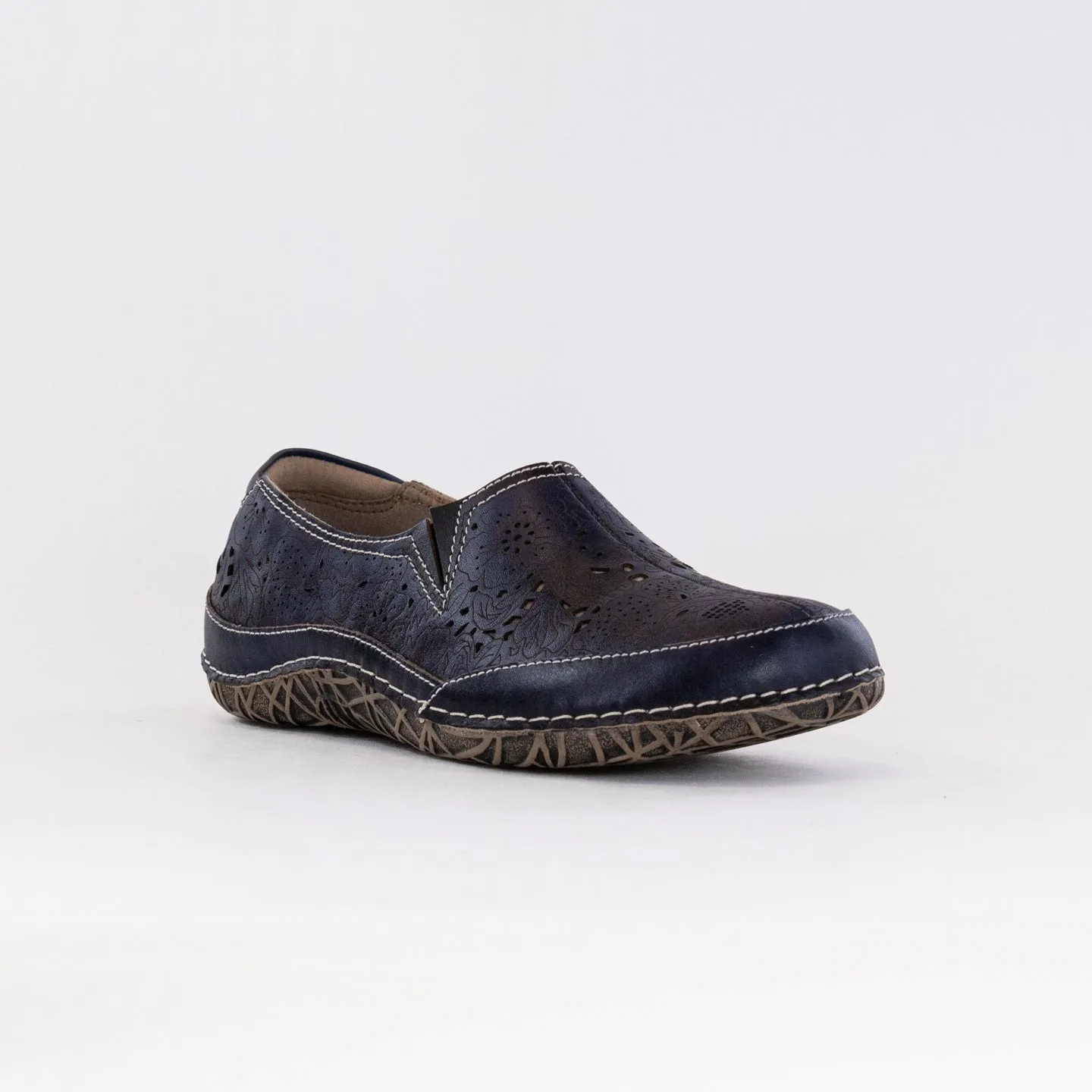 Spring Step L'Artiste Libora (Women's) - Navy stretch fabric