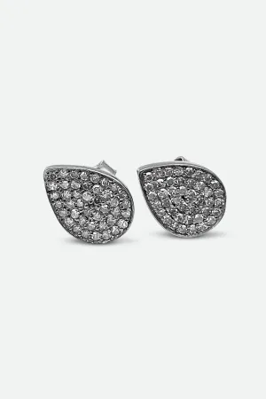 Sterling Silver Diamond Teardrop Studs secret charm Sterling Silver Diamond Teardrop Studs healing tone