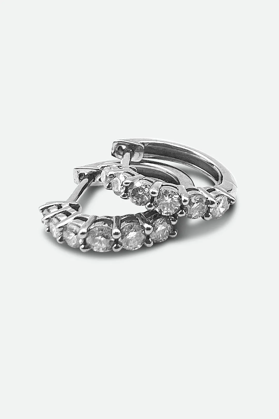 Sterling Silver Large Diamond Huggies Earrings beach look