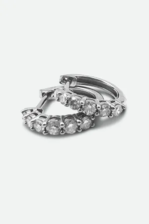 Sterling Silver Large Diamond Huggies Earrings soft vibe Sterling Silver Large Diamond Huggies Earrings beach look