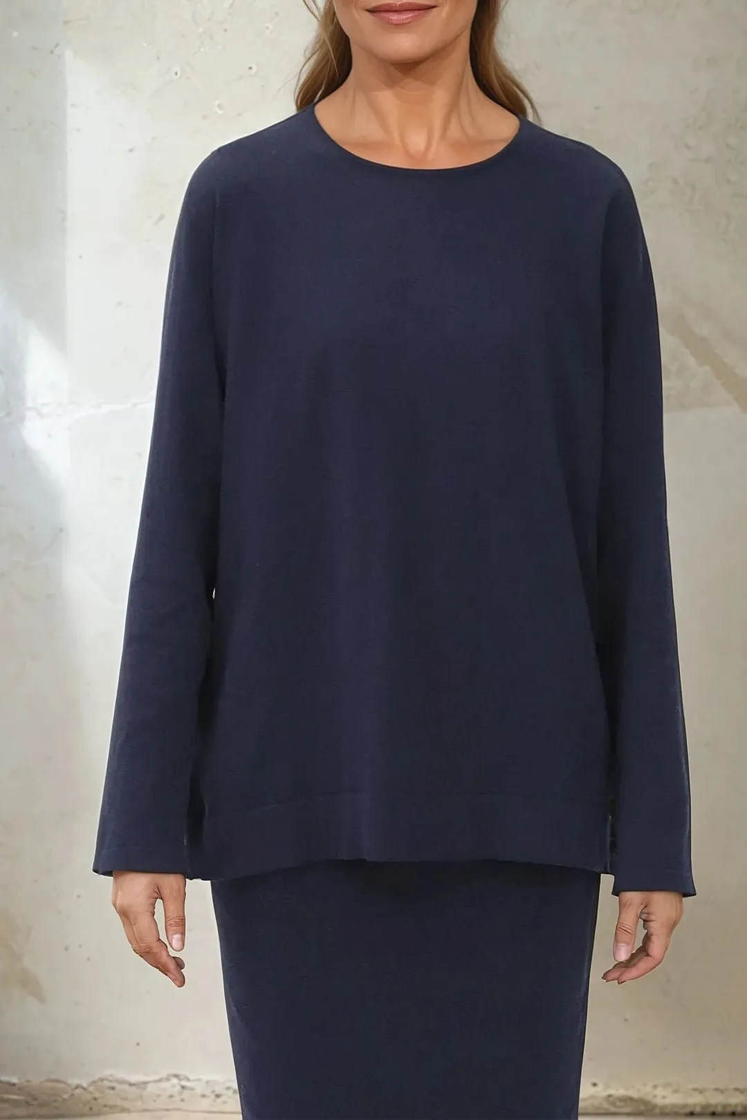 STEVIE LONG SLEEVE CREW IN KNIT PIMA COTTON daily soft