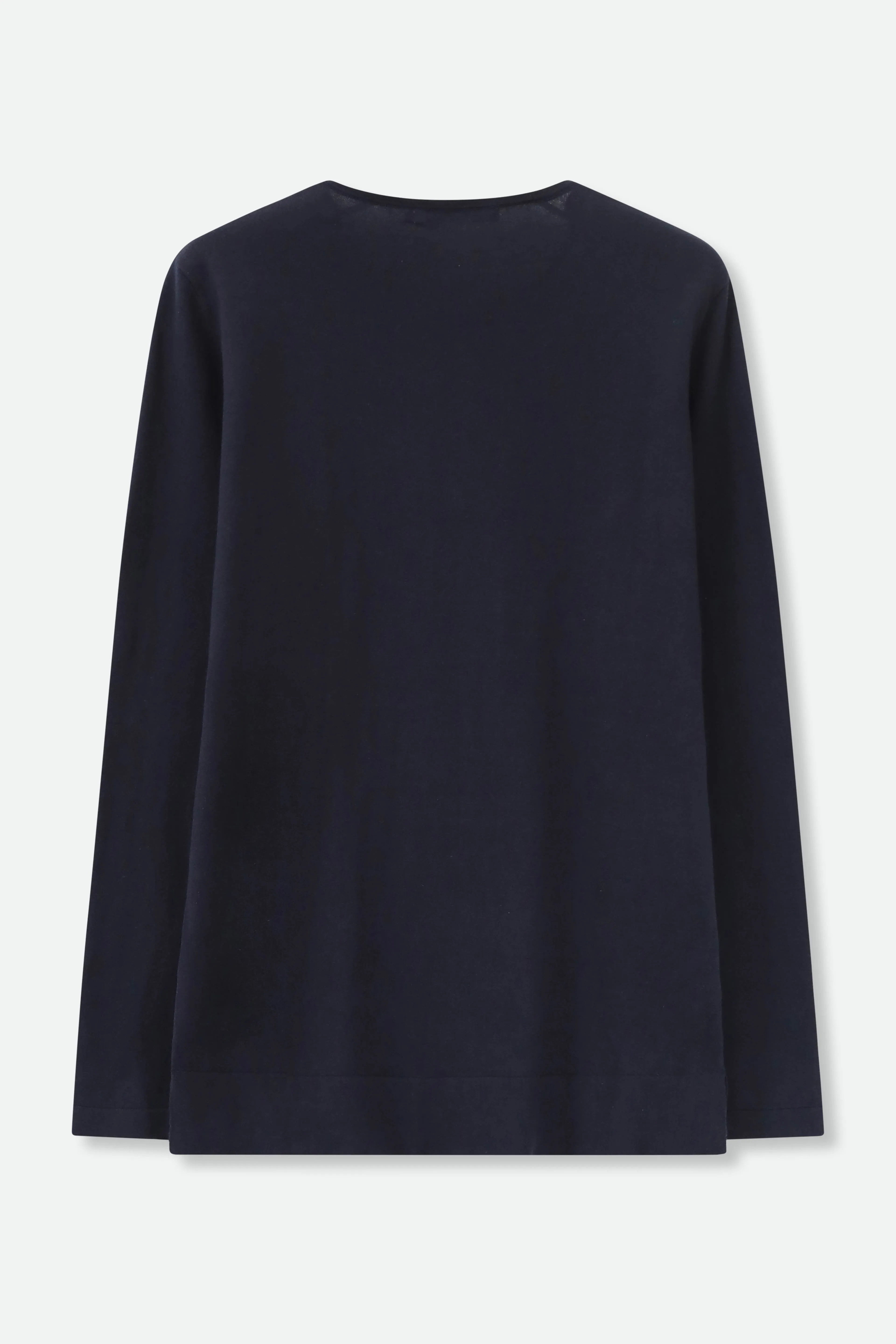 STEVIE LONG SLEEVE CREW IN KNIT PIMA COTTON minimal shape
