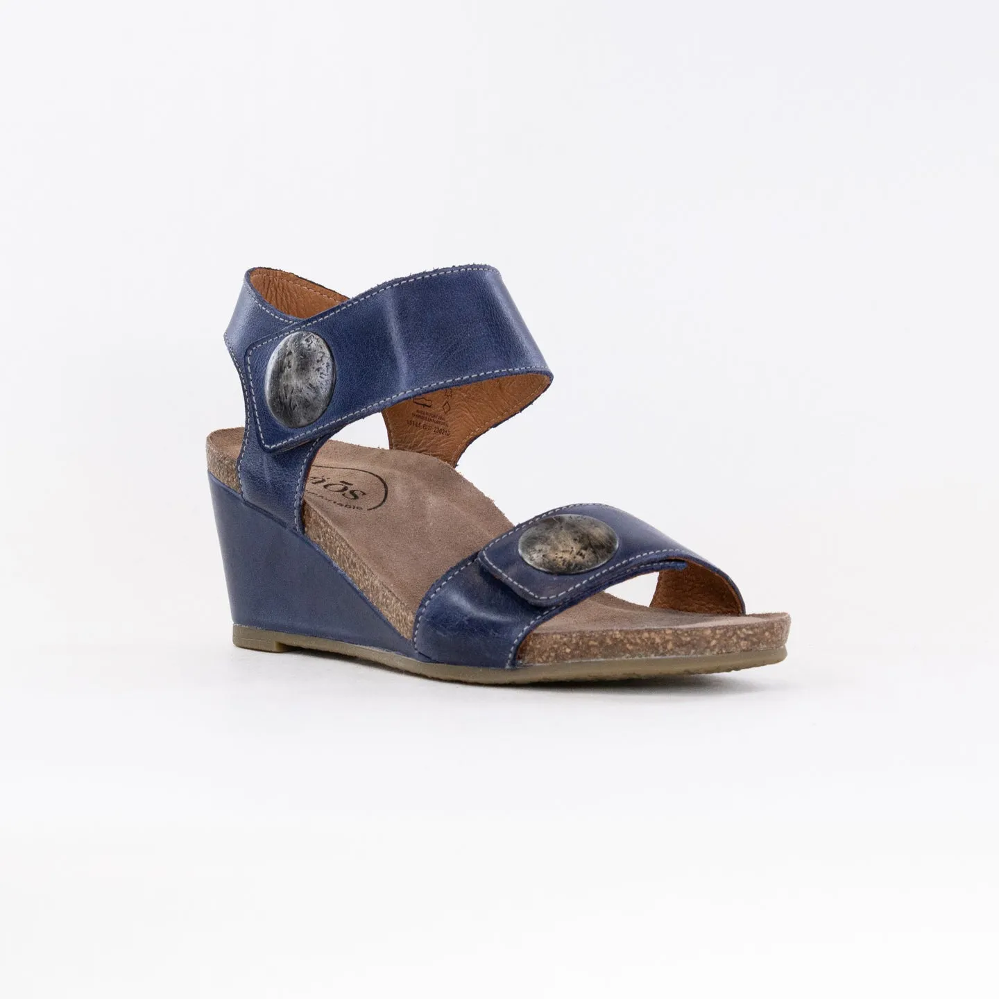 Taos Carousel 3 Wedge Sandal (Women's) - Dark Blue Leather Body Flow