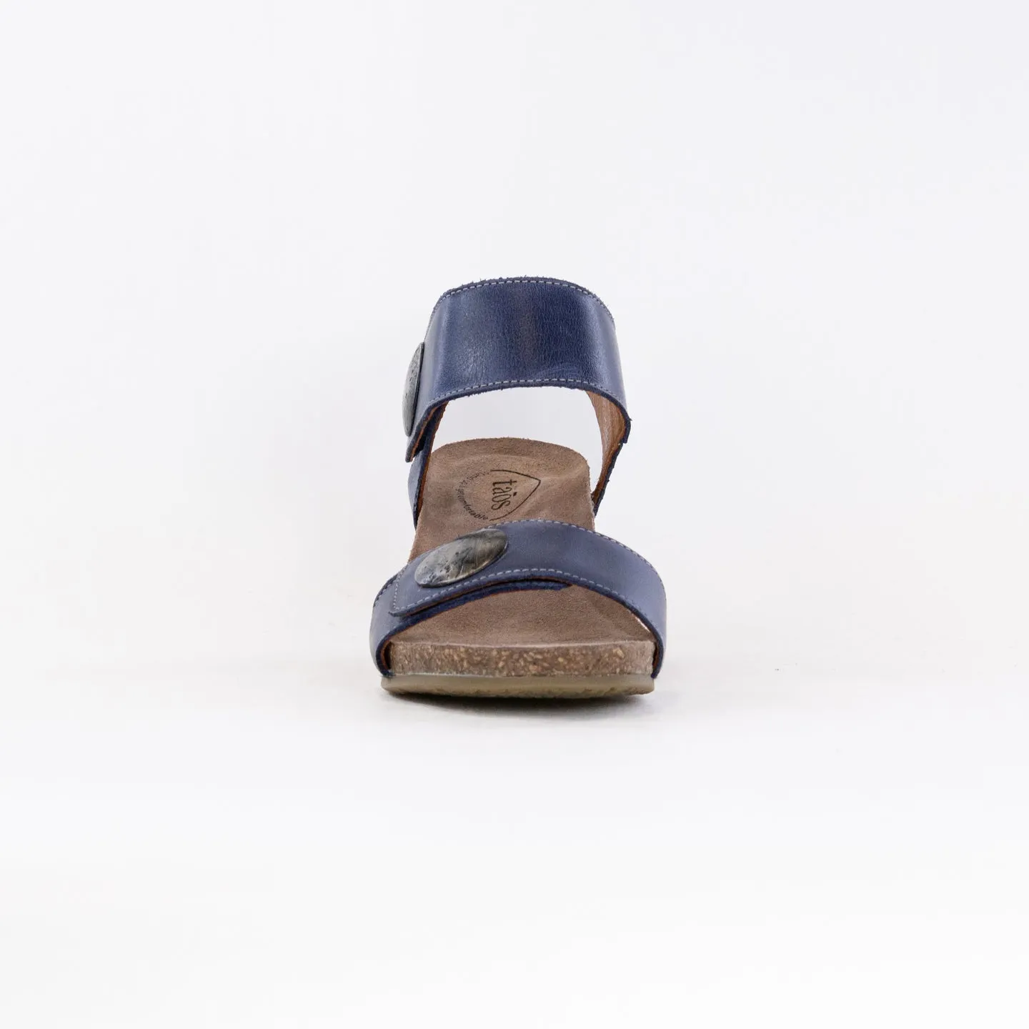 Taos Carousel 3 Wedge Sandal (Women's) - Dark Blue Leather Care Mood