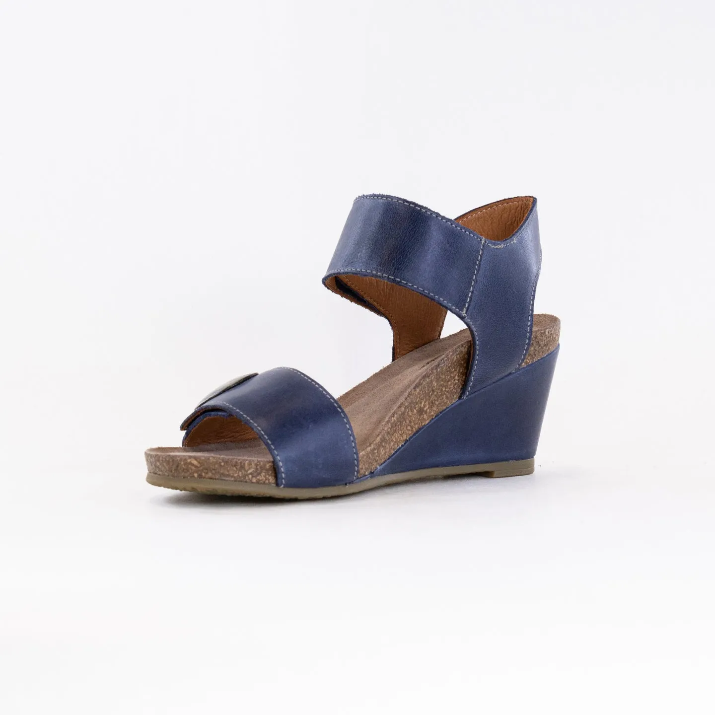 Taos Carousel 3 Wedge Sandal (Women's) - Dark Blue Leather Lounge Time