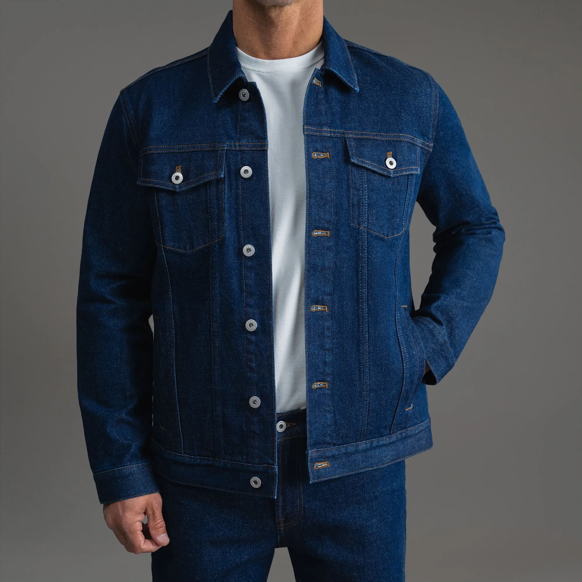 True Denim Jacket - Deep Indigo classic edge