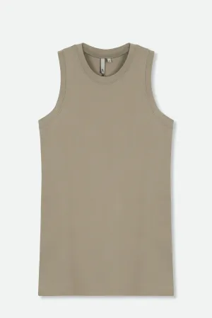 TUNIC LENGTH MUSCLE TANK IN PIMA COTTON STRETCH - Final Few Sizes US 8-10 soft sense TUNIC LENGTH MUSCLE TANK IN PIMA COTTON STRETCH - Final Few Sizes US 8-10 humble grace