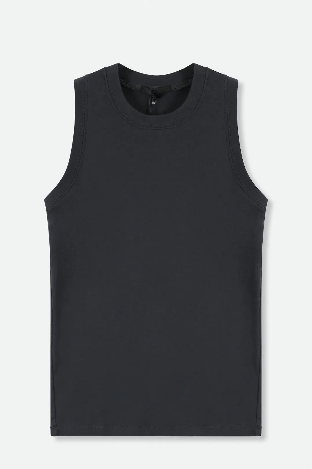 TUNIC LENGTH MUSCLE TANK IN PIMA COTTON STRETCH quiet living