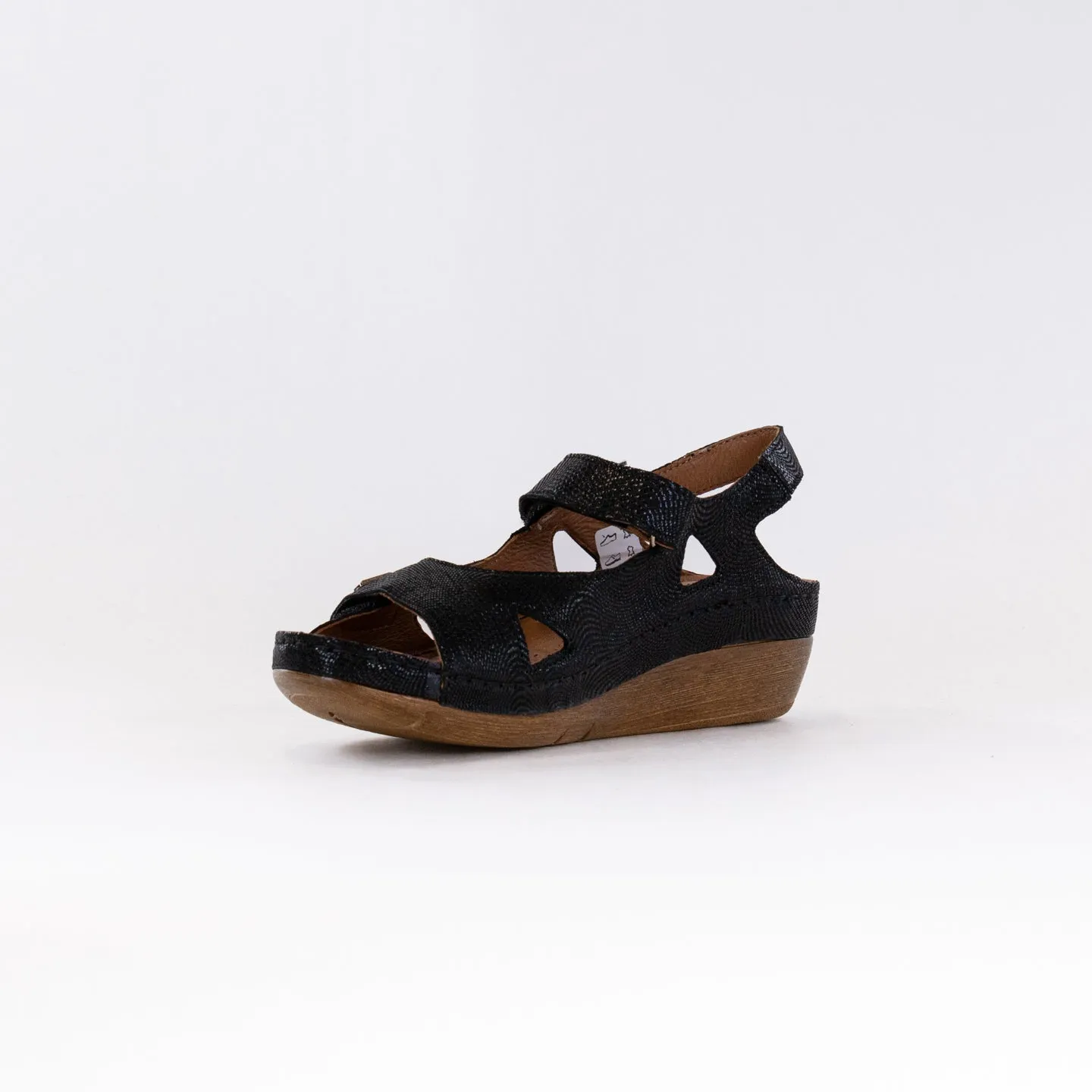 V Italia 619-F23 (Women's) -Black Shimmer Leather Bare Steps