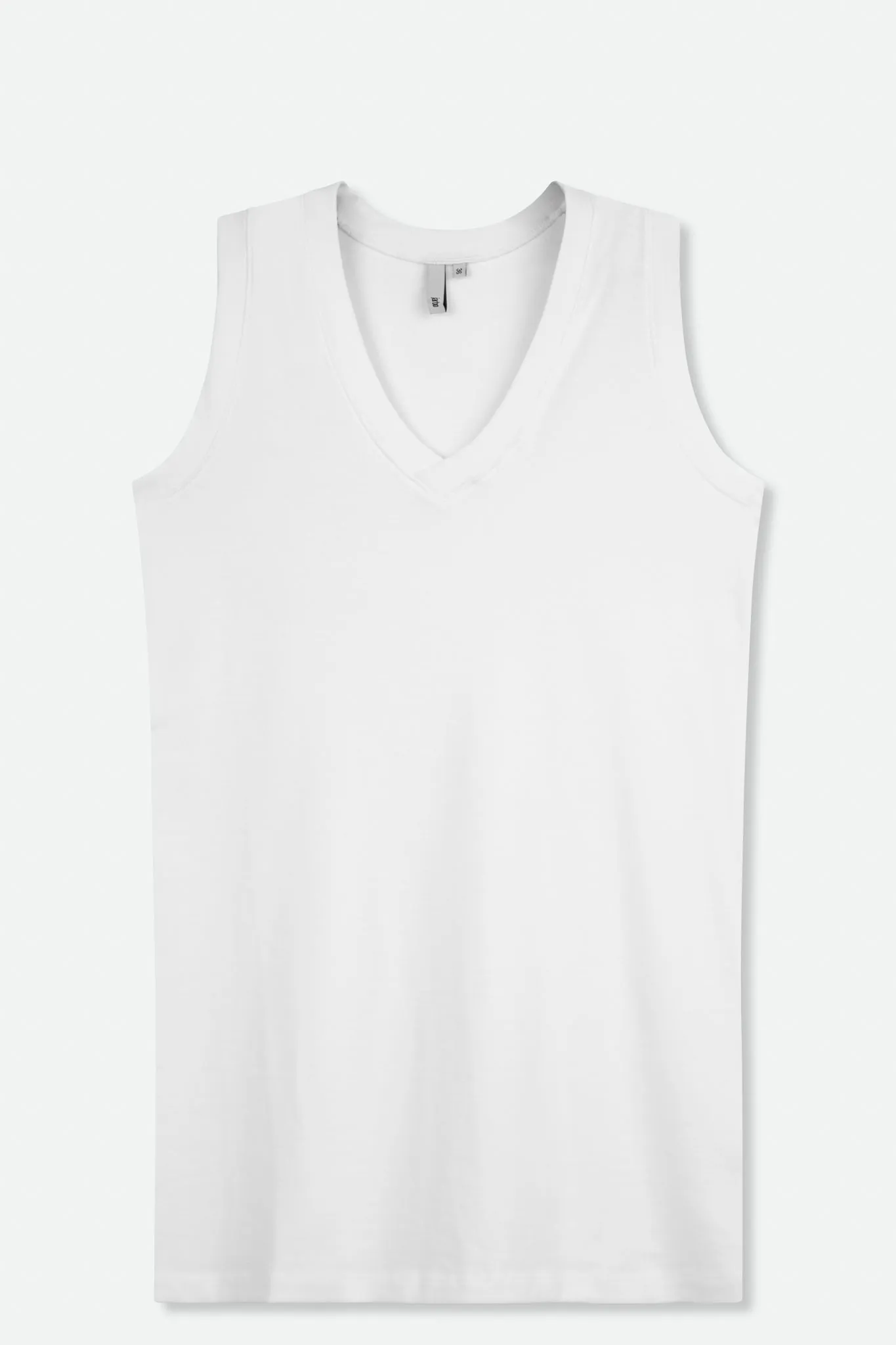 V-NECK MUSCLE TANK IN PIMA COTTON STRETCH soft hues