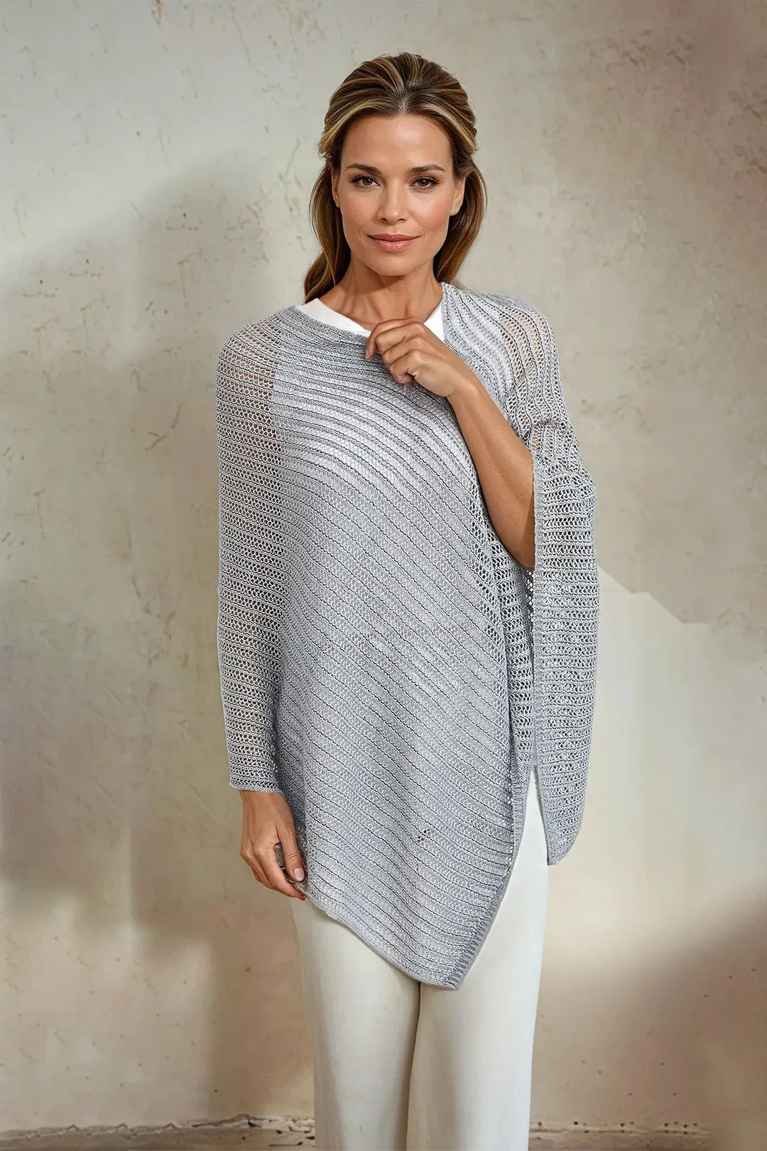 VARA WRAP IN LINEN KNIT layered vibe