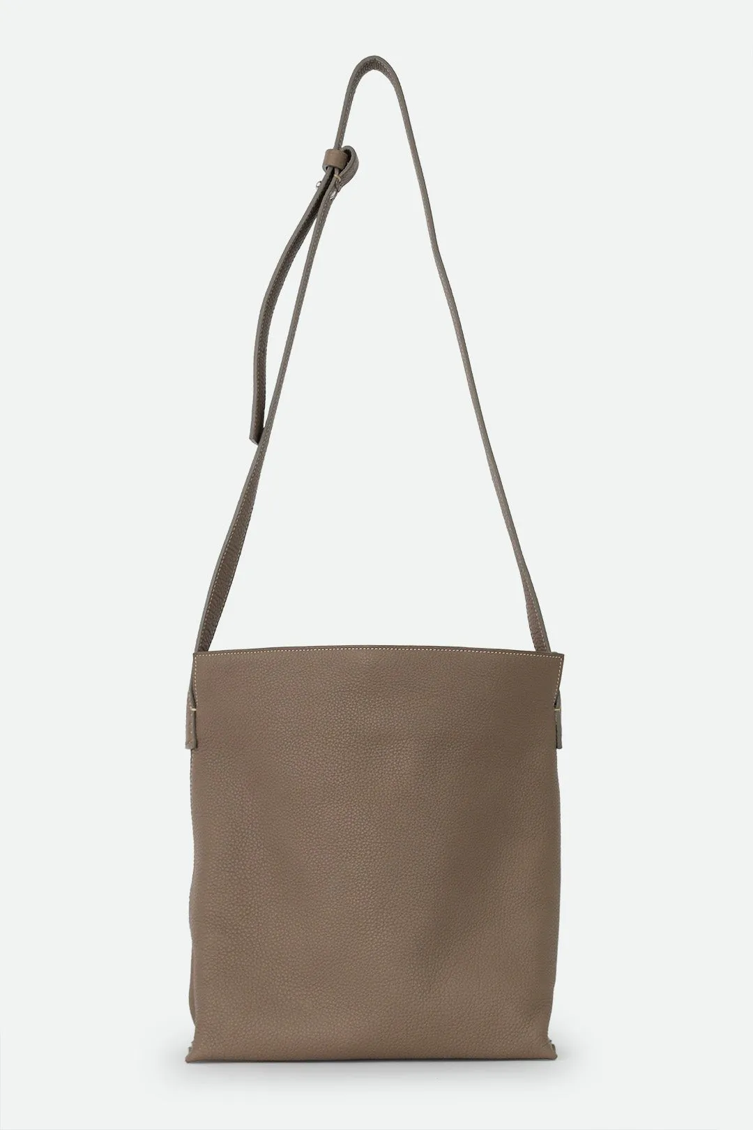 VINCENZA ITALIAN LEATHER BUCKET BAG TAUPE soft texture
