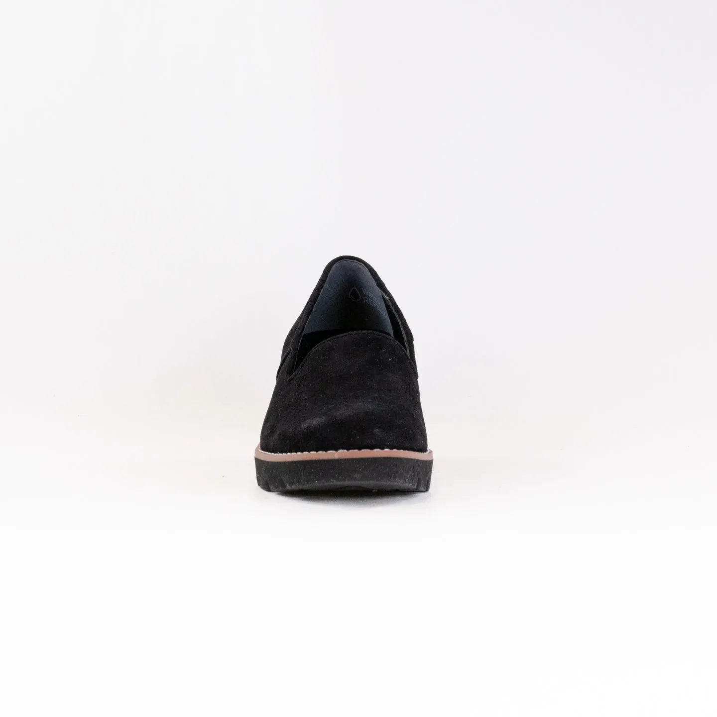 Vionic Willa Wedge (Women's) - Black Suede vent system