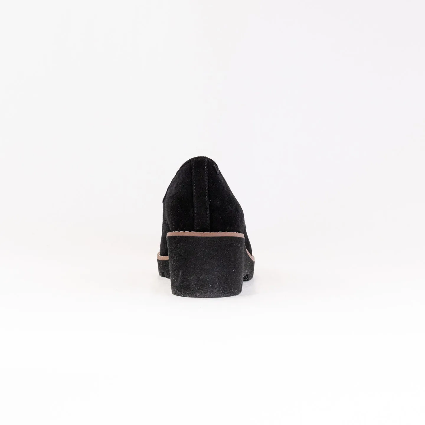 Vionic Willa Wedge (Women's) - Black Suede vent sole