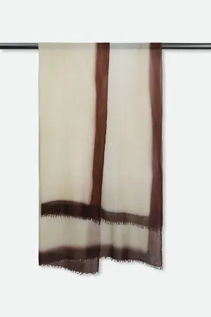 WHEAT BORDER SCARF IN HAND DYED CASHMERE neck comfort WHEAT BORDER SCARF IN HAND DYED CASHMERE style upgrade