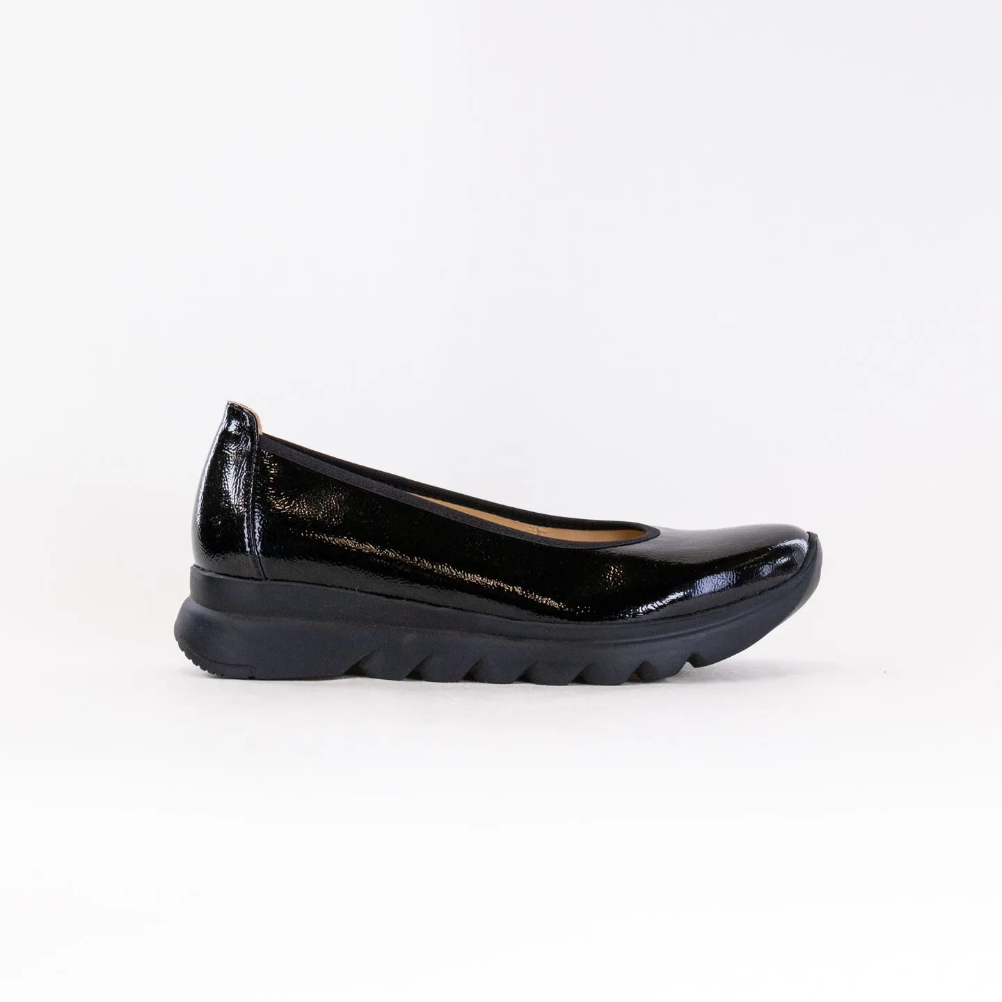Wolky Snallerina F2F (Women's) - Black Patent clean path